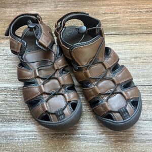 Khombu Sandals Travis Mens 8M Brown Active Sport Adjustable Bungee Lace Strap